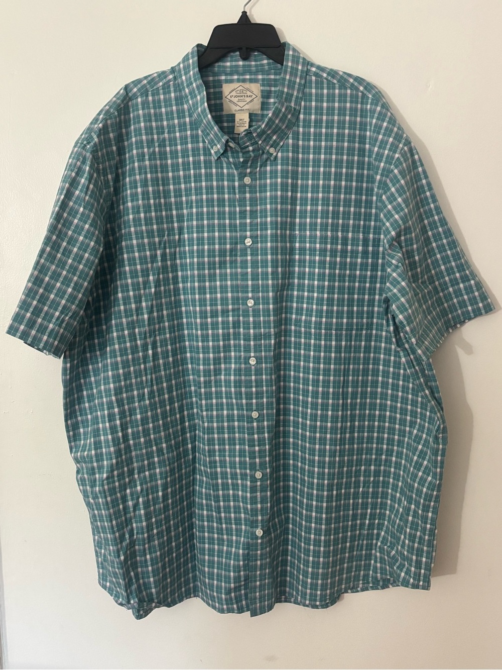 St. John’s Bay Classic Fit Plaid Button-Down Shirt | Men’s 3XLT |Big & Tall NWT